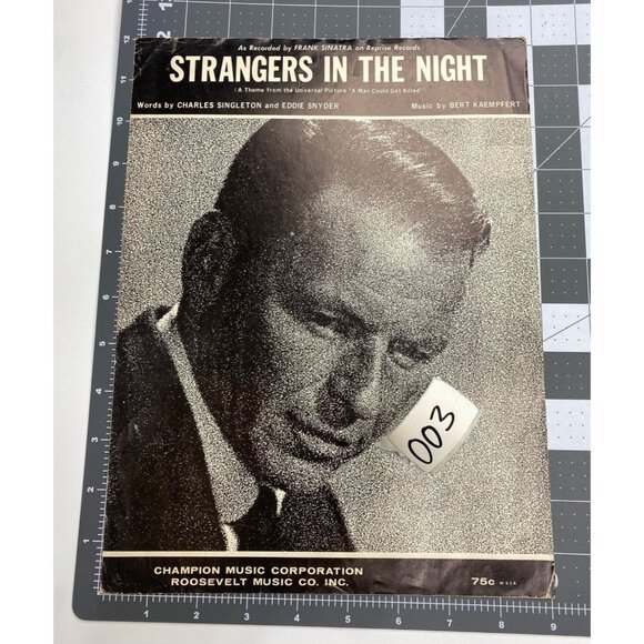 FRANK SINATRA "Strangers in the Night" 1966 Vintage Sheet Music Singleton/Snyder - Picture 4 of 5